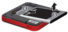 Remove the battery on the Samsung LTE Mobile HotSpot Pro.