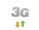 A 3G icon with an orange up arrow and a grey down arrows under it
