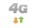 A 4G icon with an orange up arrow and a grey down arrows under it