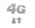 A 4G icon with grey up and down arrows under it