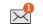An envelope icon with a red circle with a number in it, indicating the number of new messages available