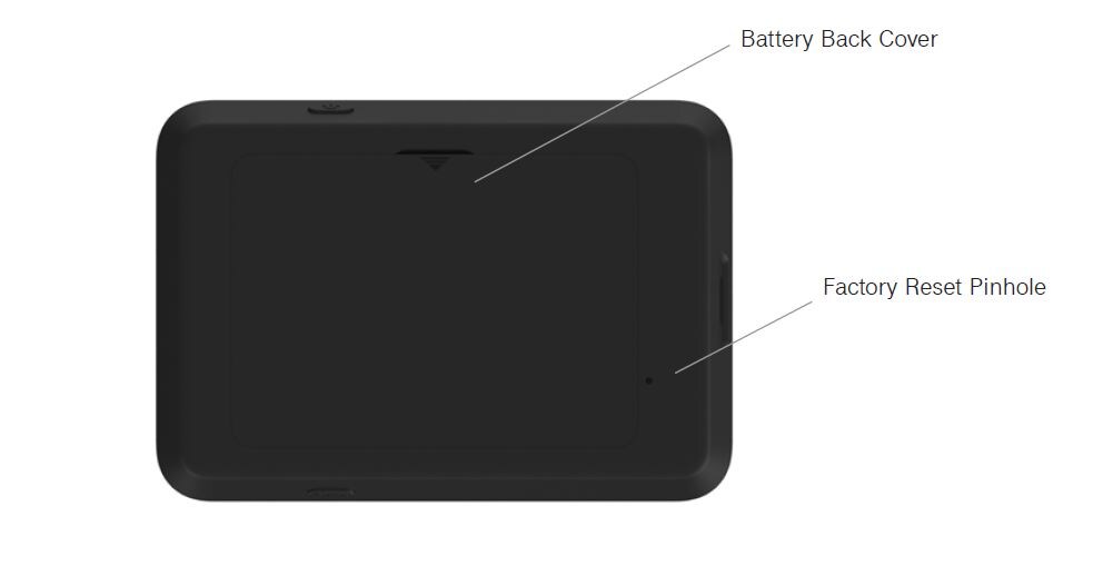The back of the T-Mobile Hotspot, showing the back cover and the Factory Reset Pinhole