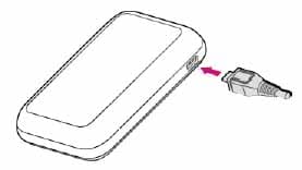 A diagram of the T-Mobile Sonic 2.0 Mobile hotspot showing it being plugged into the charger